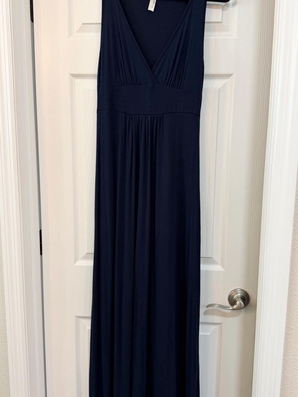 Loveappella Navy V-Neck Maxi Dress